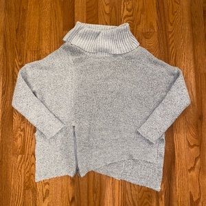 Faded Glory Gray Cowlneck Zipper Detail Soft Sweater Size Small